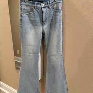Express Women's Light Blue Flare Jeans